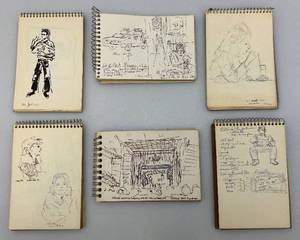 Group Of  Artist JAMES OTIS BURNLEYS Personal Sketchbooks