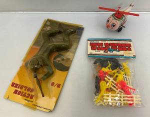 Misc. Vintage Toys Including Batttery Operated Crawling Soldier And More