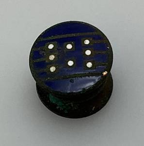 VERY RARE Early 1900s Masonic Double-Sided Snap-Apart Cufflink With Blue And White Enamel 12