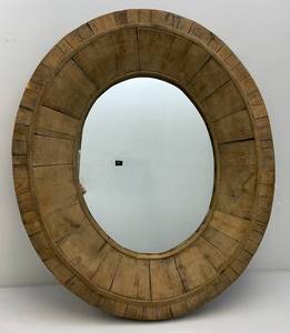 Very Unique Weathered Wood Framed Oval Mirror 3 x 28 x 32 12