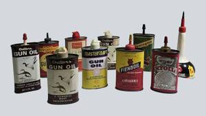 Vintage Gun Oil Tin Collection  10 Piece Collector Lot