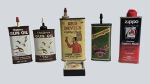 Vintage Gun Oil & Lighter Fluid Collector Lot – Unique Mixed Set ONE OF A KIND