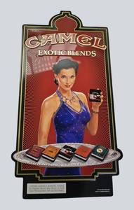 Camel Exotic Blends Metal Advertising Sign  1990s Collectible
