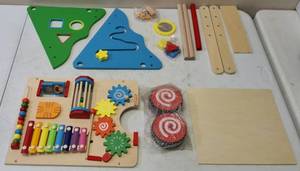 FUN LEARNING PLAY Wooden Baby Activity Walker