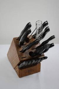 Cutco Knife Set in Wooden Block with Carving Fork - Assorted Knives Included in Collection