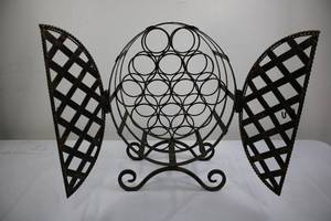 Wine Storage Rack - Wrought Iron Circular Bottle Holder