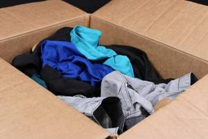 Box of Used Mens Clothing - Assorted Sizes & Brands