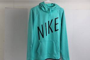 Nike Dri-Fit Hoodie - Womens Large Teal Triangular Pattern