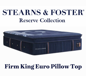 Stearns & Foster Reserve Firm Euro Pillow Top King Mattress - MSRP $6,099.00 - No Reserve!