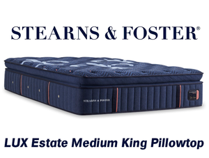 Stearns & Foster Lux Estate 16 Medium Euro Pillow Top King Mattress - MSRP $4,399.00 - No Reserve