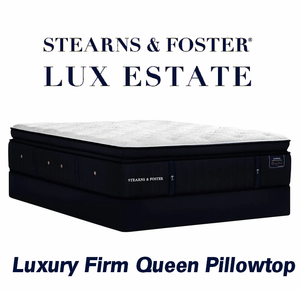 Stearns & Foster Lux Estate Luxury Firm Euro Pillowtop Queen Mattress - MSRP $3,349.99 - No Reserve