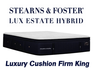 Stearns & Foster Lux Estate Hybrid Pollock Luxury Cushion Firm King Mattress - MSRP $4,449.99 - No Reserve