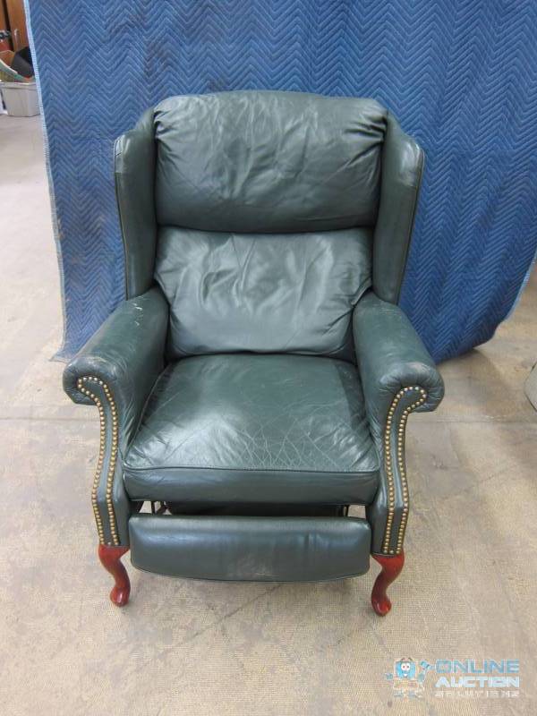 Leather Wing-back Reclining Chair