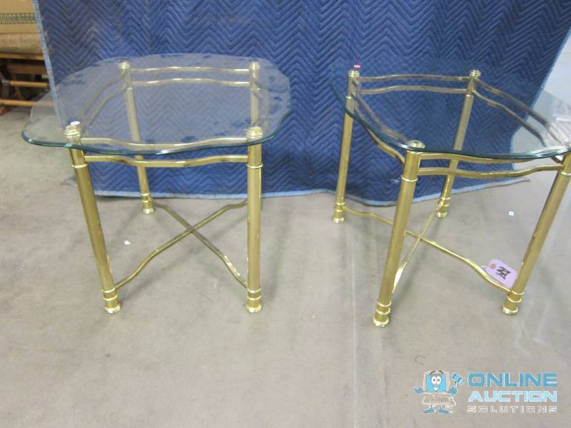 2 Glass & Metal End Tables