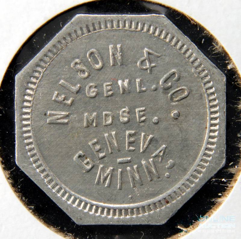lot 4 image: NELSON & CO. STORE TOKEN GENEVA MN GOOD FOR 5C