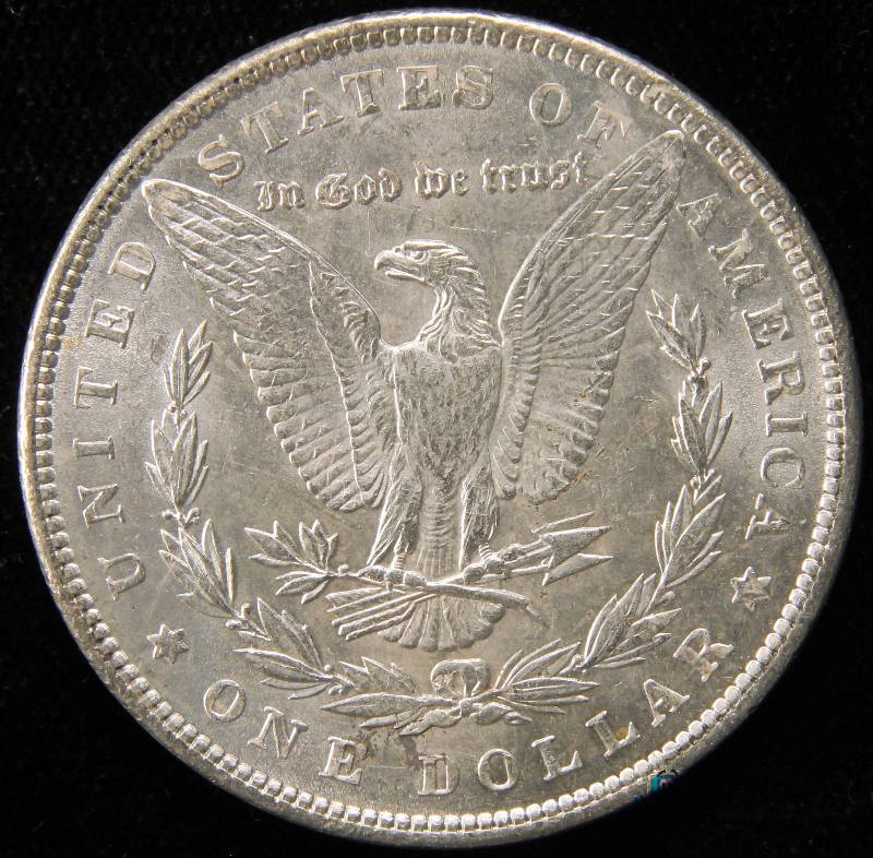 lot 6 image: 1890 US MORGAN SILVER DOLLAR AU