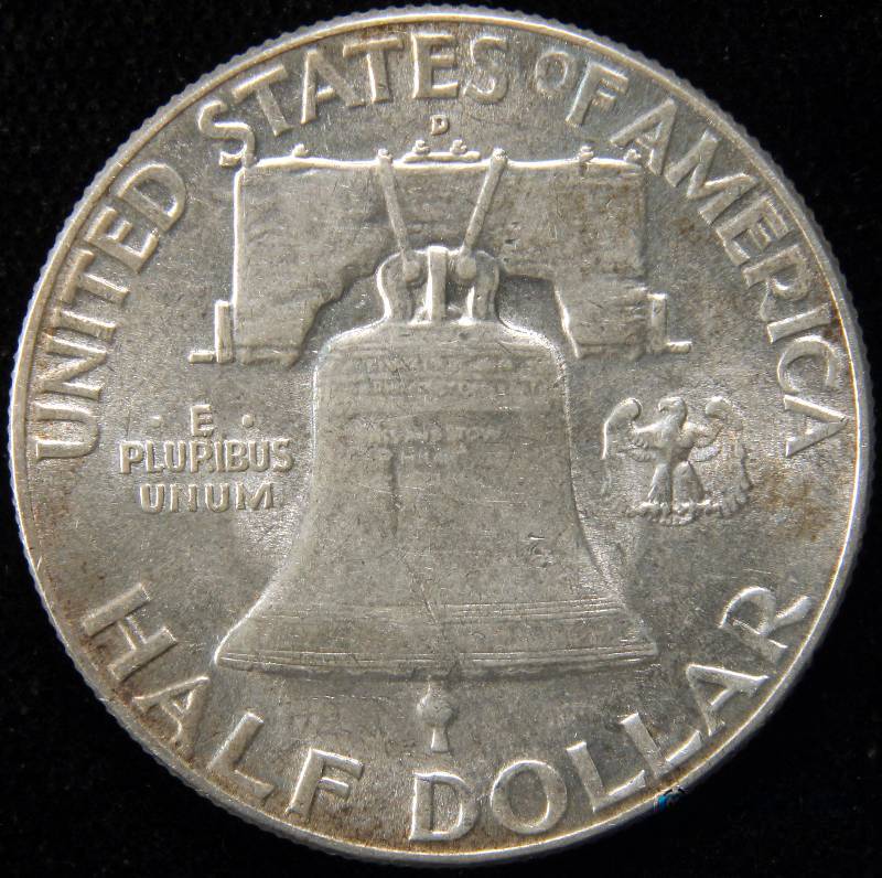 lot 9 image: 1948 D FRANKLIN HALF DOLLAR AU