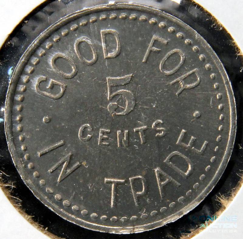 lot 15 image: FRANK ROMAN GOOD FOR 5C TRADE TOKEN GRAND RAPIDS MI