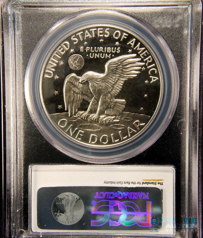lot 19 image: 1974 S PROOF EISENHOWER CLAD DOLLAR PR69DCAM PCGS CERTIFIED