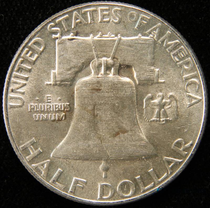 lot 21 image: 1952 US FRANKLIN SILVER HALF DOLLAR AU