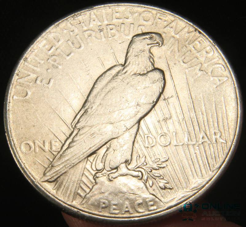 lot 22 image: 1935 US PEACE SILVER DOLLAR AU