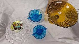 Amber Pedastal Compote, Serving dishes and Candy Dishes as Pictured