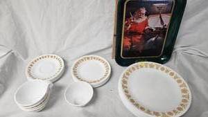 Corelle Dishes with Coca Cola Platter
