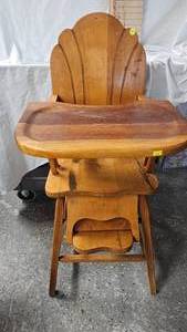 Vintage Wood High Chair, nice piece, sturdy