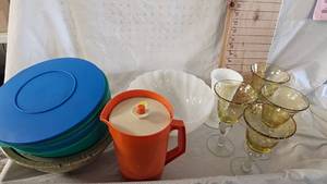 Tupperware Pitcher, 2 Tupperware Bowls-2 Texas Ware Bowls
