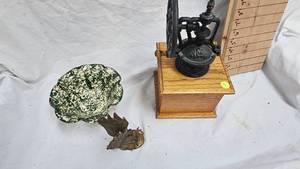 Coffee Grinder, Texas Pottery, Decorative Brass Eagle