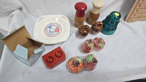 Salt and Pepper Shakers, Confetti Cutter, Collector Ashtray