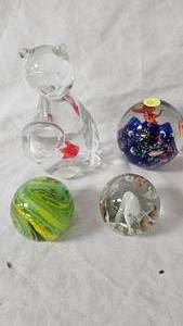 Lot of Four Paperweights as Shown