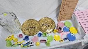 Childrens Tea Set and Glass Pitcher