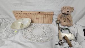 Serving Platters and Various Vintage Utinsels