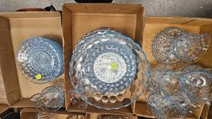 Cintage Anchor Hocking Saphire Blue Bubble Pattern Dishes