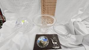 Cake Stand, Serving Tray and Crystal Bowl