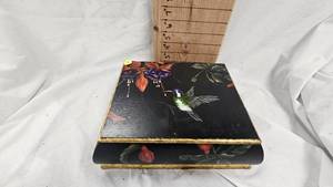 Very Unique Hand Painted Box full of Black Marbles