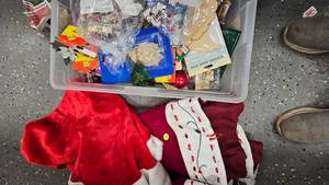 Christmas Crafting Lot, wood, misc, musical buttons, Tree Skirts