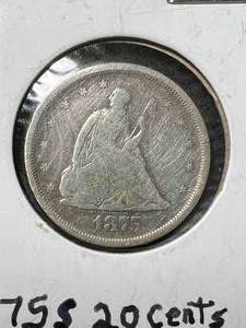 1875-S US SEATED LIBERTY 20 CENT PIECE