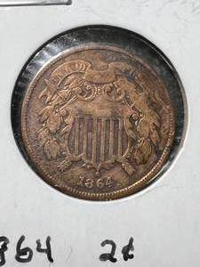 1864 US 2 CENT PIECE