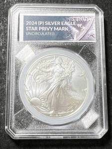 2024 AMERICAN SILVER EAGLE 1 TROY OZ .999 FINE SILVER SLABBED UNC