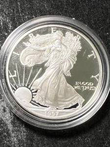 1997 PROOF AMERICAN SILVER EAGLE IN AIRTITE
