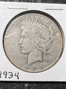 1934-S US PEACE SILVER DOLLAR