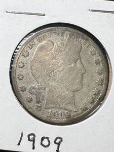 1909 US BARBER HALF DOLLAR