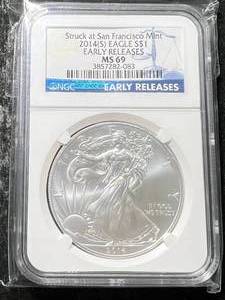 2014-S AMERICAN SILVER EAGLE NGC MS69
