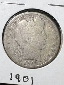 1901 US BARBER HALF DOLLAR