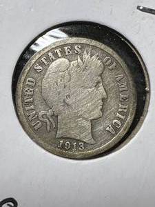 1913 US BARBER DIME