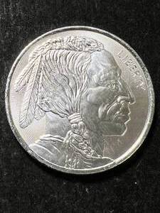 1 TROY OZ .999 FINE SILVER BUFFALO INDIAN ROUND