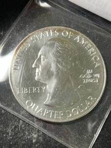 5 TROY OZ .999 FINE SILVER WASHINGTON QUARTER DESIGNED ROUND