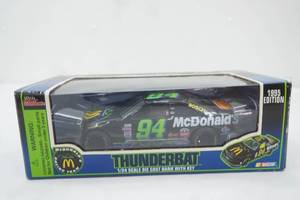 NASCAR 124 Scale Die Cast Bank wKey. #94 Bill Elliott McDonalds Thunderbat. 1995 Edition